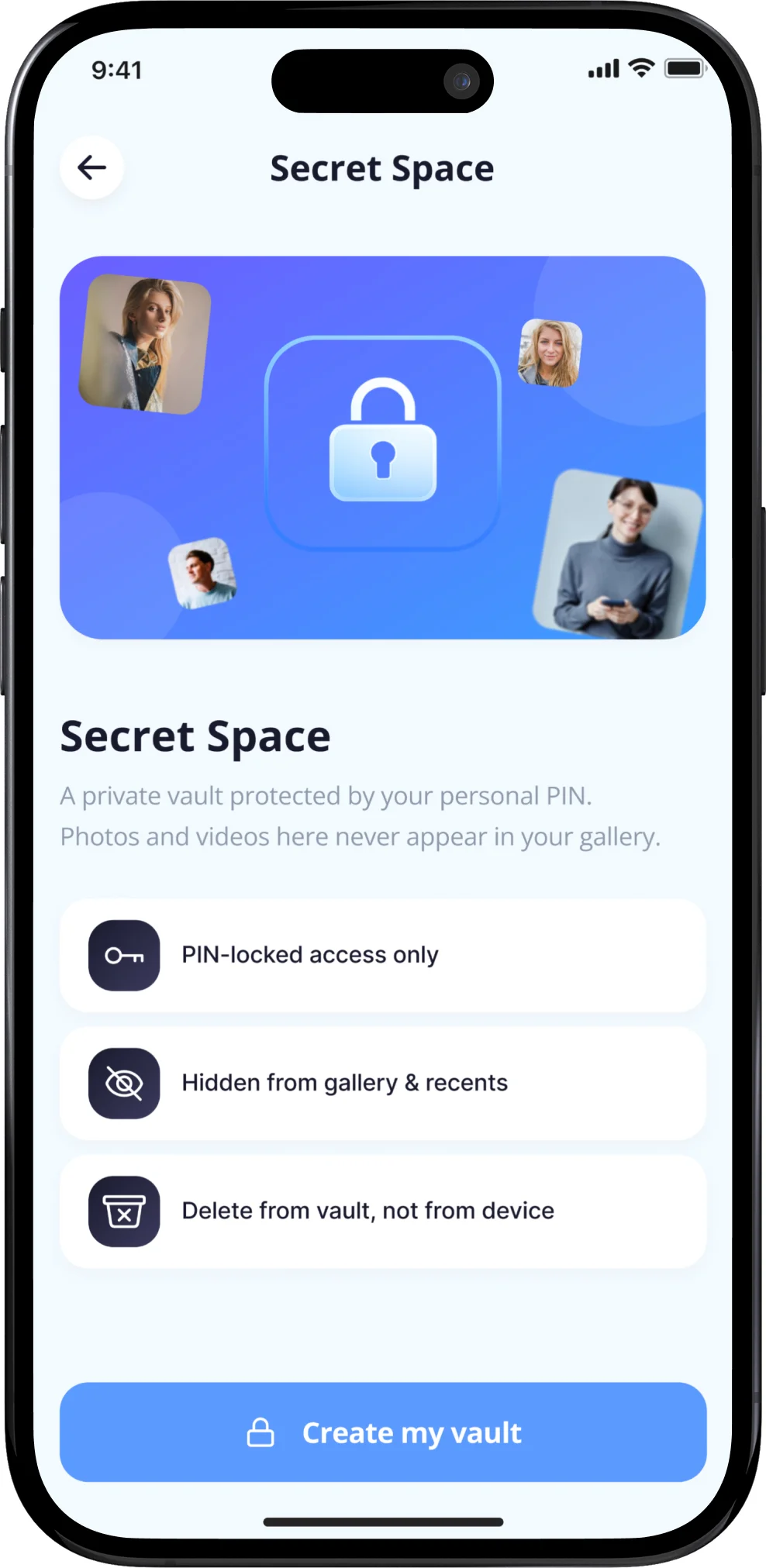 Secret Space screen